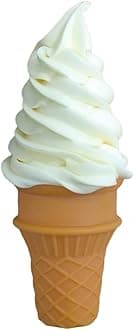 1 Pcs Simulated Ice Cream Artificial Lifelike White Ice Cream Fake Ice Cream Food Model for Home Kitchen Cabinet Desk Shops Party Decor Sample Display Photography Props (White)