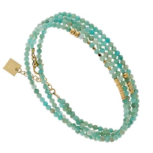 Zag Bijoux Amazonite Multilayer Bracelet (Gold)