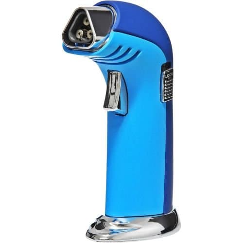 Victory Triple Torch Table Top Jet Lighter Butane Gift Box Blue-BabyBlue Color