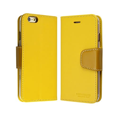 iPhone 6s Plus Case, Sonata Diary [Wallet Type] Newsets [ Drop Protection ] Premium PU Leather Case [ID Credit Card Slots & Cash Slot] Stand Flip Cover for Apple iPhone 6 / 6s Plus (5.5") - Yellow