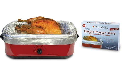 PanSaverFoil Electric Roaster Liners, 3 Box Bundle (6 Liners for Roasters). Fits 16, 18 and 22 Quart Roasters. Best Liners for Roasting Whole Meats.