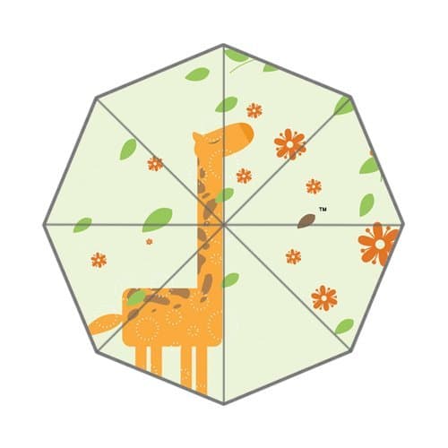 Generic Personalized Cartoon Giraffe Tree Leaves Flowers Pattern Sold By Too Amazing Fashion Custom Auto Waterproof Foldable Fabric Umbrella