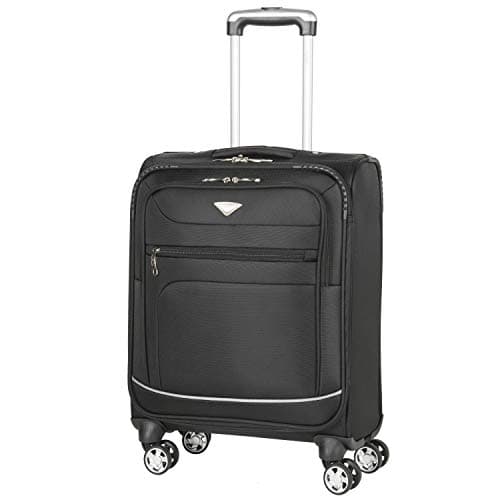 Flight Knight Lightweight 8 Wheel 840D Soft Case Suitcases Maximum Size For Emirates - Cabin Black FFK0034_S