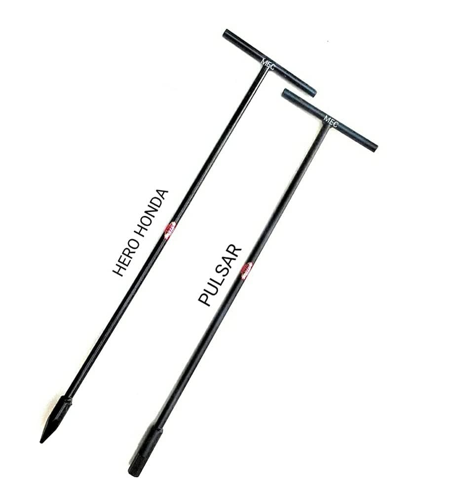 MEC® 2Pcs Set Shocker T Spanner Tool for Hero Honda and Pulsar/Yahama Motorbikes Hardened & Tempered Steel in Powder Coated Paint Finish