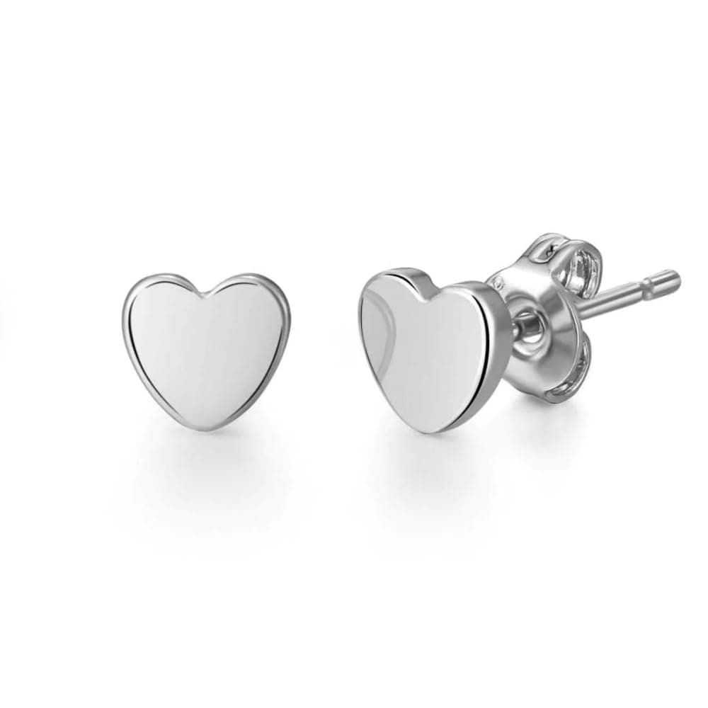 Silver Plated Heart Stud Earrings
