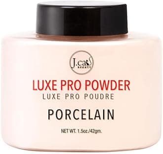J.Cat Beauty Luxe Pro Makeup Setting Powder, Matte Finish, Helps Absorb Oil and Minimises Pores, Suitable for Baking, Shade Porcelain 42g