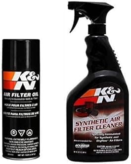K&N Air Filter Large Size Service Kit Cleaner and Red Oil Plus 2 K&N Stickers Included