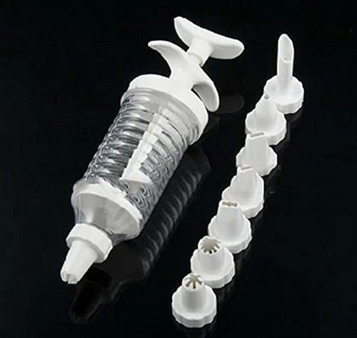 Buyusee Icing Cake Decorating Tool Set Piping Syringe Modelling Tools + 8 Pcs Nozzles