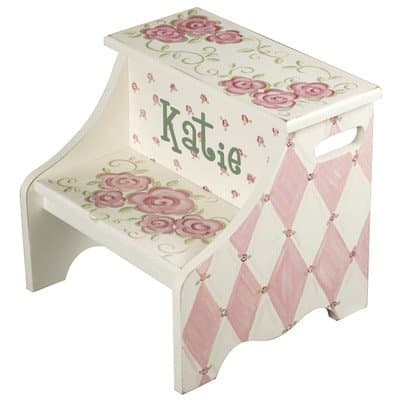 Rose 2-Step Manufactured Wood Step Stool 200 lbs. Load Capacity Color: Pink