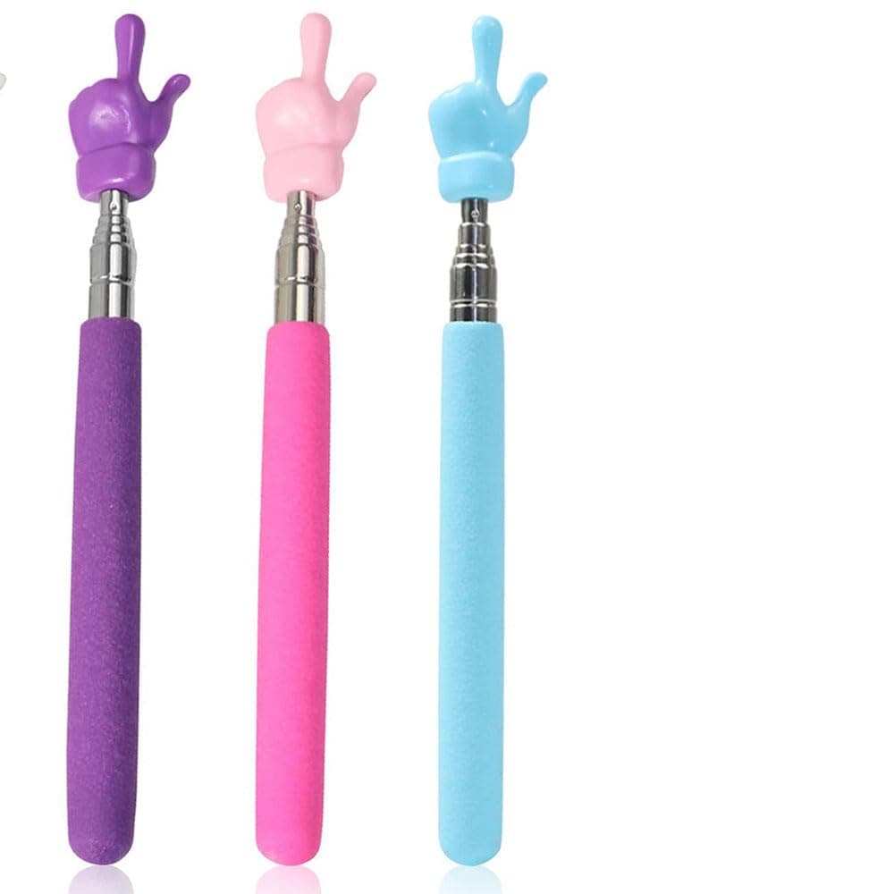 3 Pcs Extendable Finger Pointer Stick,Children Finger Reading Stick,Collapsible Finger Pointing Stick,Telescoping Hand Pointer,for Classroom Reading Elementary School Kindergarten Teacher
