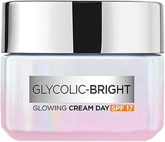 Glycolic Bright Glowing Day Cream, Overnight Brightening Cream, Glycolic Acid in Gel-Like Cream Texture, that Visbily Minimizes Spots & Reveals Glowing skin, 15ml