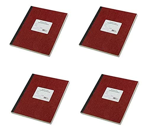 National Brand Computation Notebook, 4 X 4 Quad, Brown, Green Paper, 11.75 x 9.25 Inches, 75 Sheets (43648) 4 Pack