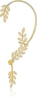 VercretGold Cuff Earrings for Women Cartilage Ear Cuff CZ Adjustable Ear Clip Wrap Around Earring No Piercing