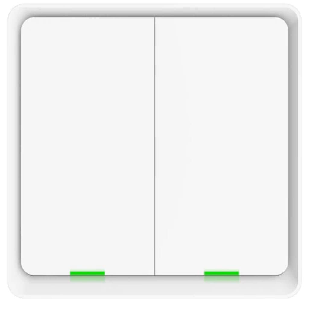 Tuya ZigBee Wireless Scene Switch Push Button Controller Battery Powered Automation Scenario For Tuya Devices (2 Gang)