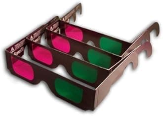 3D glasses for 3D movies. GENUINE Trioscopics official green/magenta glasses PLAIN solid color. 4 pair!