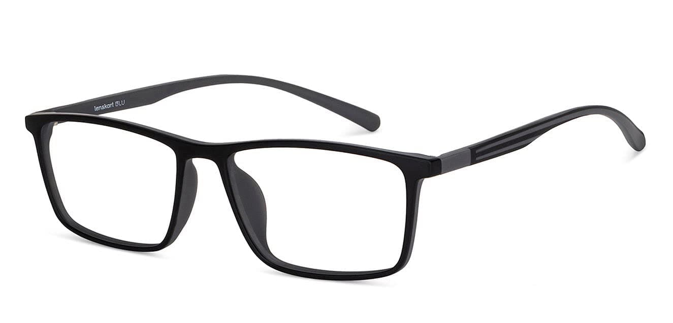 Bluecut & Antiglare Zero Power Computer Eyeglasses | Full Rim Rectangle Shape | For Men & Women | Medium | LB E14255