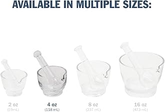 Apothecary Products Mortar and Pestle Bowl | Mixer and Grinder for Medicine | Glass | 4 Oz