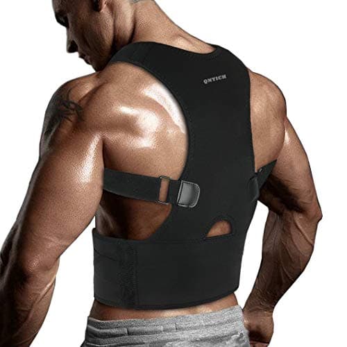 QNTICH Back Brace Posture Corrector Fully Adjustable Support Belt Improves Posture and Provides Lumbar Back Brace Lower and Upper Back Pain Relief Upright Go Posture