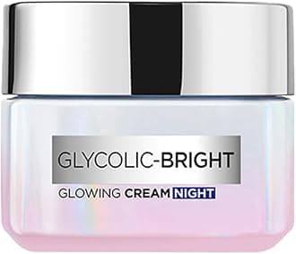 L'Oreal Paris Glycolic Bright Glowing Night Cream, Overnight Brightening Cream, Glycolic Acid in Gel-Like Cream Texture, that Visbily Minimizes Spots & Reveals Glowing skin, 50ml