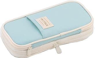 Pencil Case for School Supplies, Large Pencil Pouch with Zipper, Cute Pencil Bag for Office Supplies Makeup Bag, Desk Organizer for College Adults Women Men (Blue)