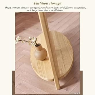 Artiz New Chinese Style Solid Wood Room Divider Retro Rattan Weaving Partition Screen Portable Freestanding Wall Divider For Living Room, Entrance, Bedroom (Color : Black, Size : 90x45x140cm)