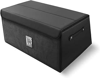 FYBSDC Foldable Car Trunk Organizer for Rolls-Royce Cullinan/Cullinan Black Badge 2015-2025, Large Capacity Multi Functional with Removable Partitions Car Storage Box,Medium-Black