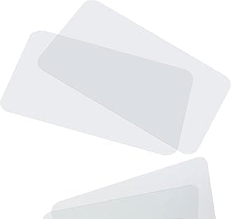 CraftyCrocodile Clear Plastic Placemats Set of 2 - Vinyl Table Protector for Dining, Kitchen, Office, Painting Table, Shelves - Heat Resistant, Crystal Clear, Wipeable Place Mats - 17.5x12