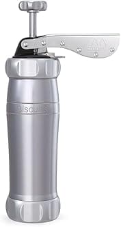 8307 Atlas Deluxe Biscuit Maker Cookie Press, Made in Italy, Aluminum, Silver (New)