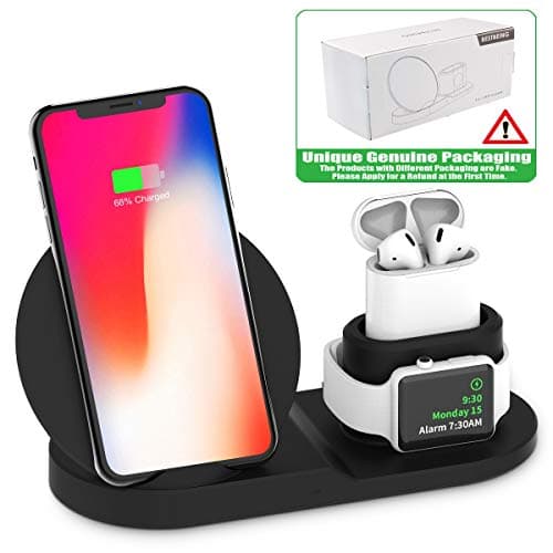 Wireless Charger, Compatible iph one Charger, 3-in-1 Replacement Charging Station for iph one Xs/X Max/XR/X/8/8Plus/Watch (BLC)