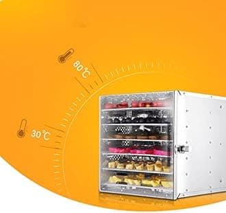 Food Dehydrator Machine,Adjustable Timer, Digital Temperature Control, 6 Trays Stacking for Beef,Jerky,Fruit,Dog Treats