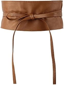 AcecharmingObi Belt for Women, Fashion Style Faux Leather Wrap Belt Wide Band, Womens Belts for Dress