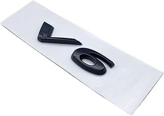 Letter Emblem Chrome Glossy Black ABS 3.0 5. V6 V8 20T 25T 30T 35T Fit for Jaguar XJ F-Type F-PACE E-PACE Badge Trunk Logo(Glossy Black V6 2pcs)