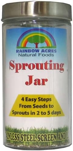 Sprouting Jar Rainbow Acres 64 oz Glass Jar