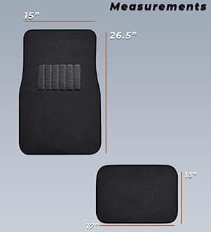 Zento Deals 4-Piece Premium Quality Classic Full Carpet Black Heavy Duty Vehicle Floor Mats