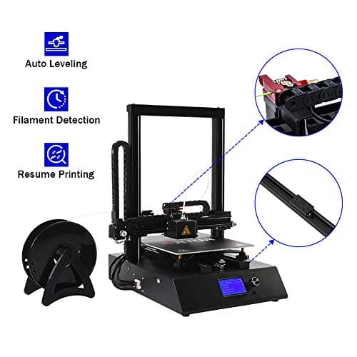 3D Printer with Linear Guide Rail and DirectDrive Extruder,Large Heated (260X310X305mm) Build Plate,Free PLA Filament Sample & 16 GB MicroSD Card Preloaded with Printable 3D Models and Dual Z-Axi