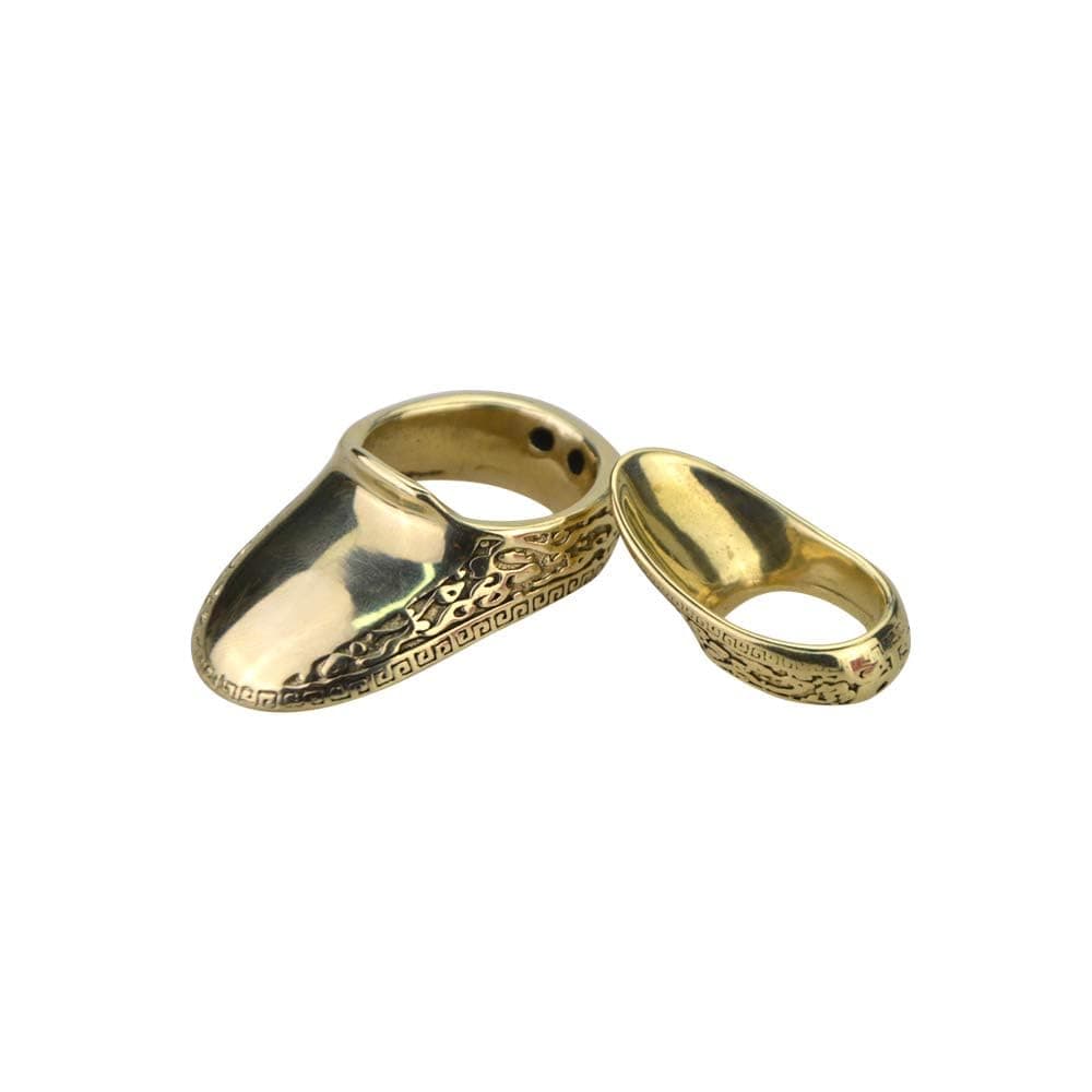 AMEYXGS Archery Thumb Ring Handmade Brass Finger Protector Thumb Protector Ring for Outdoor Archery Hunting Accessories Finger Tab