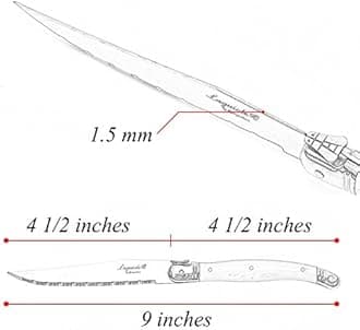 FLYINGCOLORS Laguiole Laguiole Steak Knife Set, Stainless Steel, Multicolor Handle,8 Pieces Multicolor