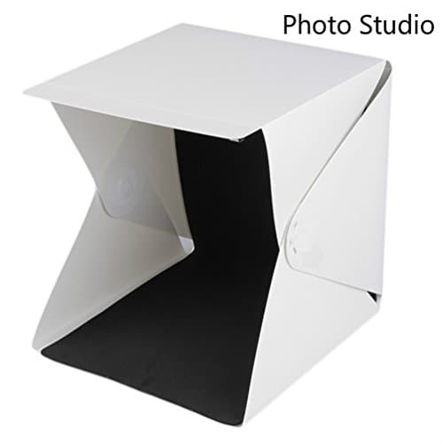 Irthing Mini Folding Portable Lightbox Studio Diffuse Soft Box with LED Light; Take Pictures With a Smartphone or DSLR Camera