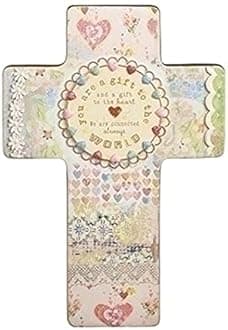 Roman 12554 Wall Cross by Kelly Rae Roberts, 7.75-inch Height, Resin and Stone Mix