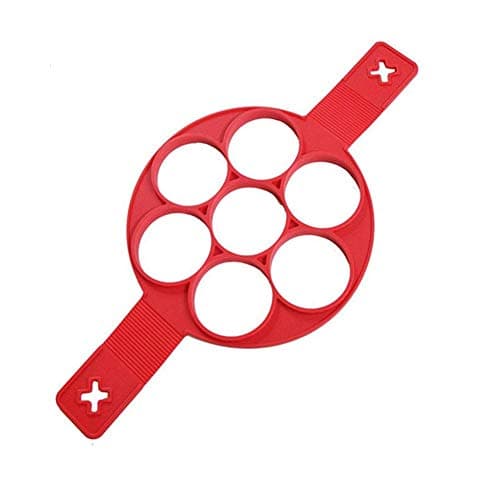 AOCKS Pancakes Mold Non-Stick Silicone Fried Egg Ring Mold Cake Shaper- Assorted Shapes- Round BPA Free and Food Approved Silicone Makes The Perfect Pancakes, Eggs, Hash Browns