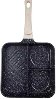 3-In-1 Non-Stick Ceramic Frying Pan - 10 Inch, Medium Size, Induction Compatible, Non-Stick Coating,Black