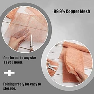 20 Pack 80 Mesh 99.9% Pure Copper Screen Woven Mesh Screen, Copper Mesh Cloth Fine Mesh, 2.95x2.95 Inch