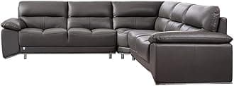 American Eagle FurnitureItalian Leather Sectional in Dark Gray