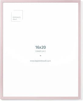 Opposite Wall - 16x20 in - Real Wood Pink Picture Frame - Lightweight, Versatile & Shatterproof - Wall Hanging & Tabletop Photo Frame - Office, Gallery & Home Decor