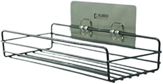 BIRDWING Flat Design 2 Pic Wall Mounted Stand Holder with Adhesive Sticker No-Drilling Soap/Shampoo Holder Ideal for Kitchen, Bathroom (GG_Pack Of-2)