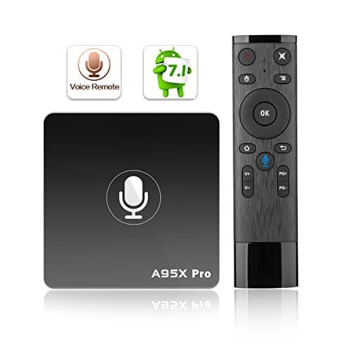 A95X PRO Google Android 7.1 TV Box 2018 New 2GB RAM 16GB ROM 4K UHD 3D Smart Media Player with Voice Remote 2.4Ghz WiFi