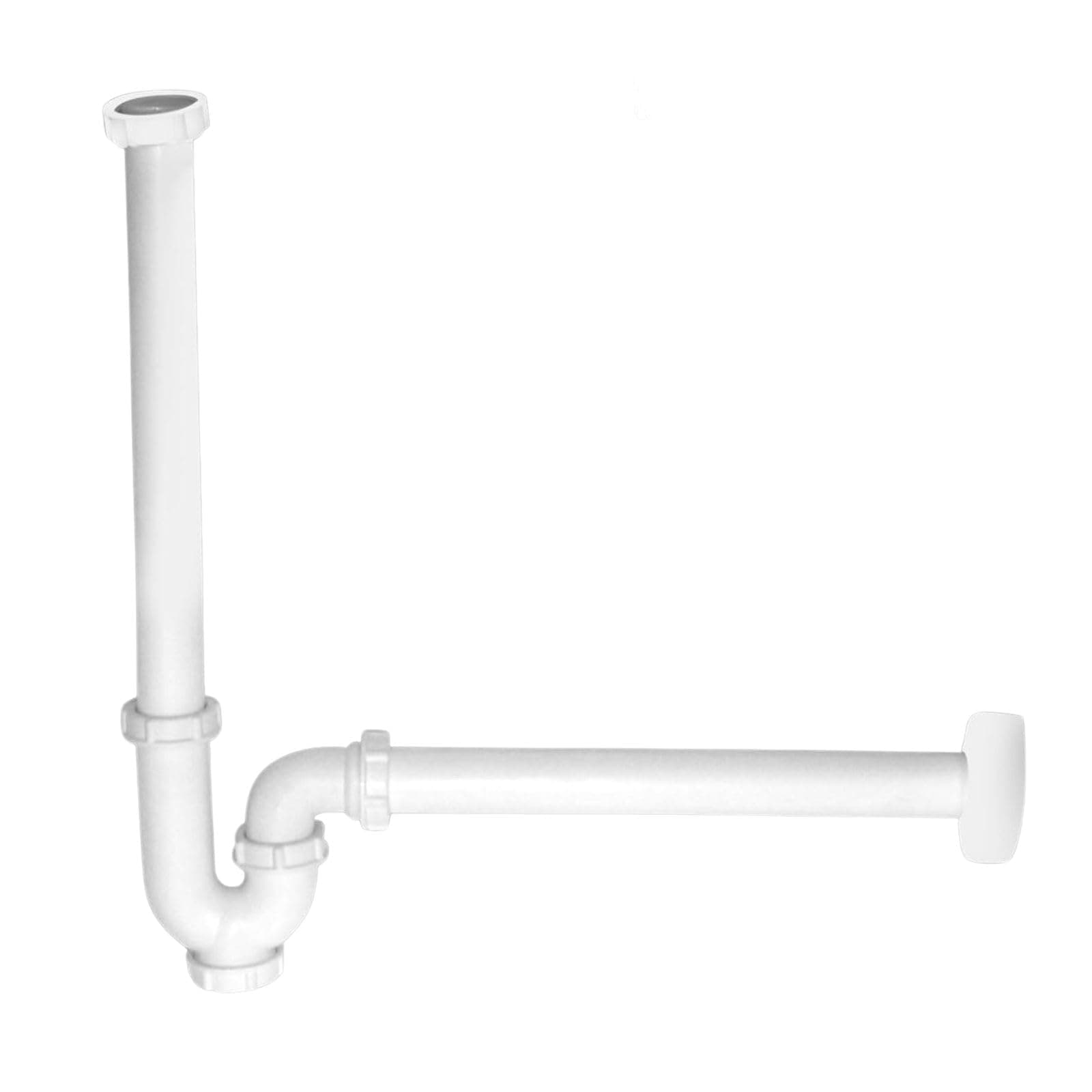 PVC Bottle Trap P Trap with Pipe | Drain Water Outlet for Bathroom Basin & Kitchen Sink | White
