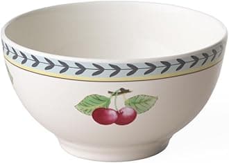 French Garden Fleurence Collection Rice Bowl, Premium Porcelain, Made in Germany, 5.5 x 3 in, 16 oz Capacity, White/Multicolored