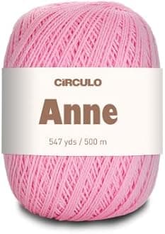 Anne 100% Cotton Threads in 10 Colors in 547 Yards Reg. 8 Suitable for 1.75mm Needle and 3mm to 3.5mm Crochet Hook for Weaving. Great use for Sewing, Arts and Crafts Projects. (Baby Pink)
