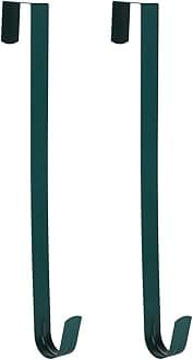 Sattiyrch 15" Wreath Hanger for Front Door,Sturdy Steel Wreath Door Hanger,Over The Door Hanger Hook (Green,2)